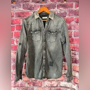 AllSaints Glockeley Slim Fit Western Denim Shirt